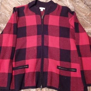 Mens Buffalo Plaid zip up light weight jacket